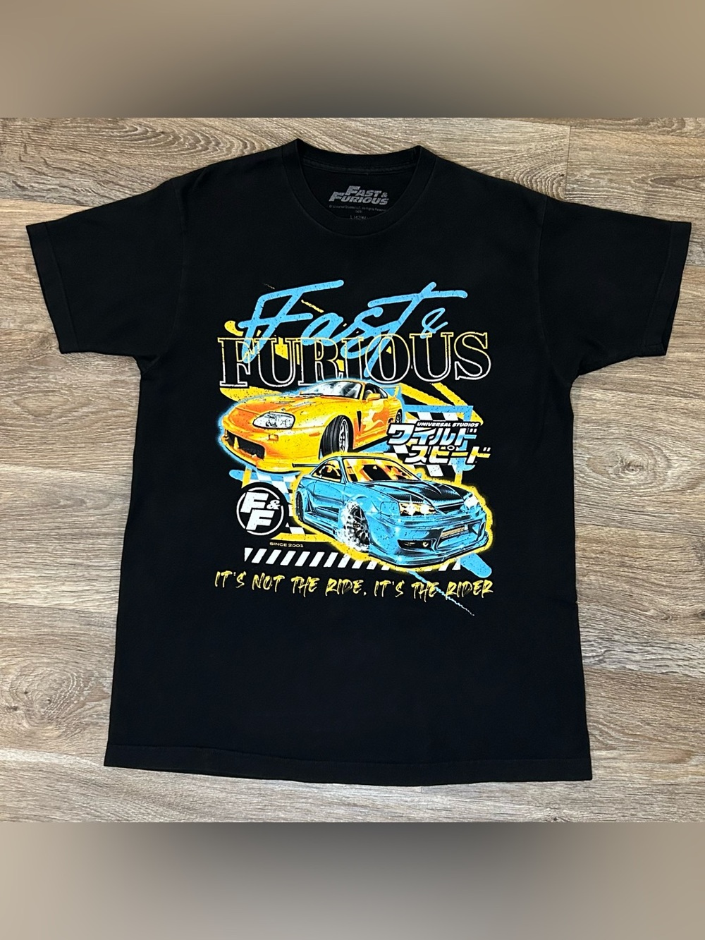 Fast & Furious Car T-Shirt - Black Graphic Tee - Mens Size Large